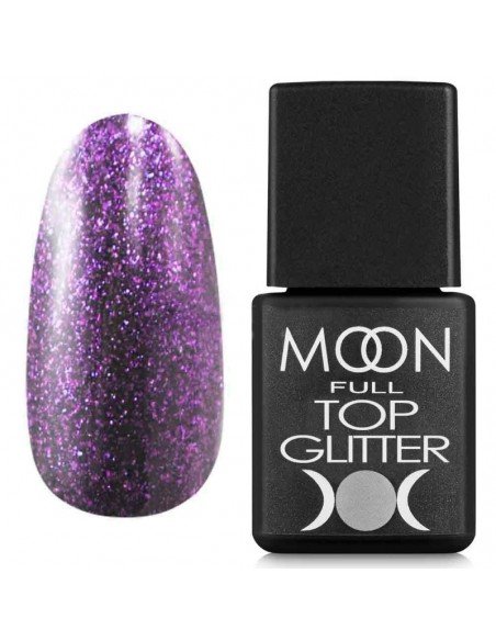 Топ Moon Full Top Glitter №5 Violet (прозорий з фіолетовим мікроблиском), 8 мл