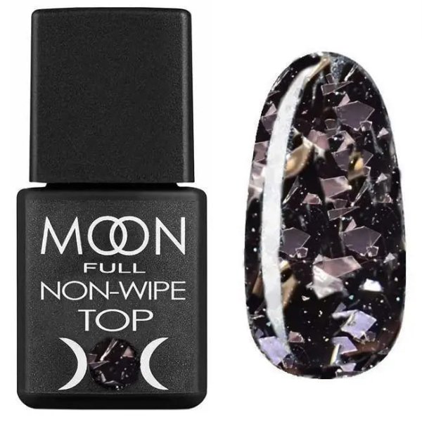 Топ Moon Full Top Leaf Silver Black (з пластівцями чорного срібла), 8 мл