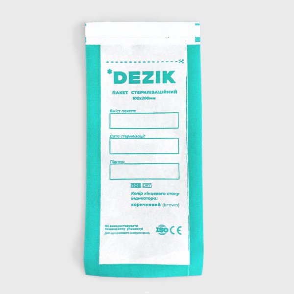 Крафт-пакеты для стерилизации прозрачные Dezik 100*200мм, 100 шт