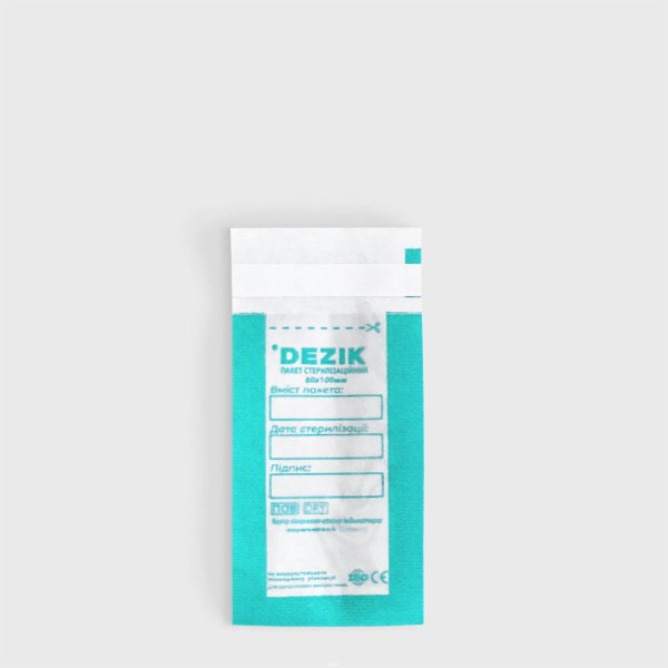 Крафт-Пакети для стерилізації прозорі Dezik 60*100мм, 100 шт