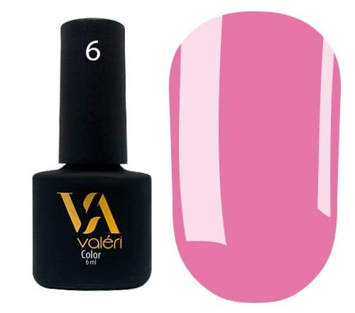 Гель-лак Valeri color №006 (Бузково-рожевий, емаль), 6 ml