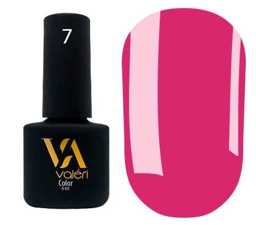 Гель-лак Valeri color №007 (Яскравий рожевий, емаль), 6 ml