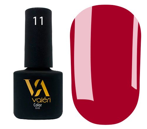 Гель-лак Valeri color №011 (Красновато-малиновый, эмаль), 6 ml