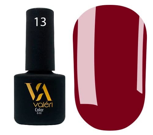 Гель-лак Valeri color №013 (Бордовий, емаль), 6 ml