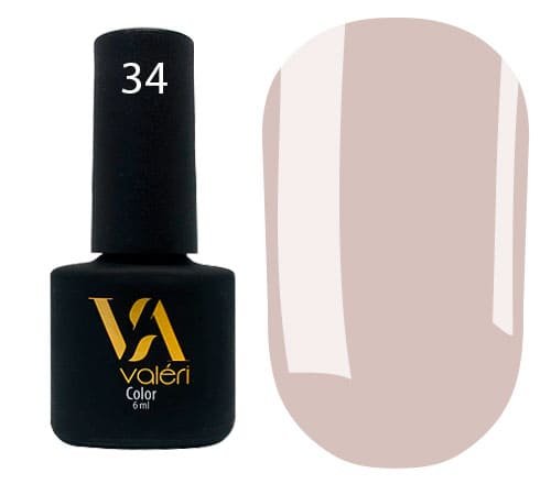 Гель-лак Valeri color №034 (Бежево-серый, эмаль), 6 ml