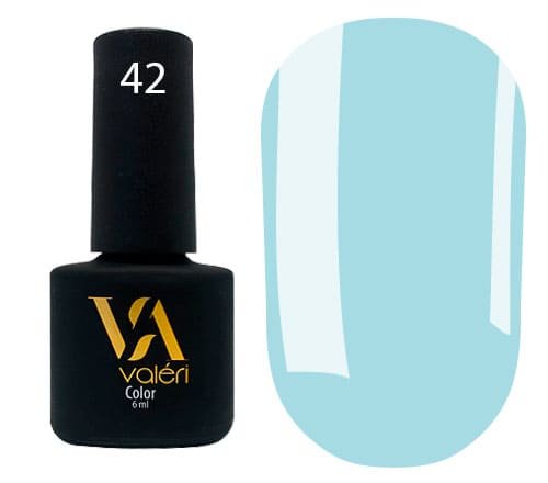 Гель-лак Valeri color №042 (Светло-лазурный, эмаль), 6 ml