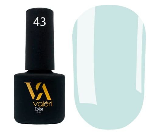 Гель-лак Valeri color №043 (Светло-голубой, эмаль), 6 ml