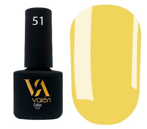 Гель-лак Valeri color №051 (Зеленувато-жовтий, емаль), 6 ml