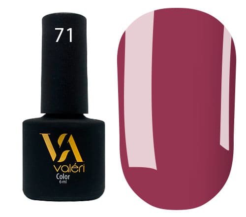 Гель-лак Valeri color №071 (Темно-рожевий, емаль), 6 ml