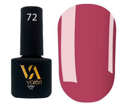 Гель-лак Valeri color №072 (Ягідний рожевий, емаль), 6 ml
