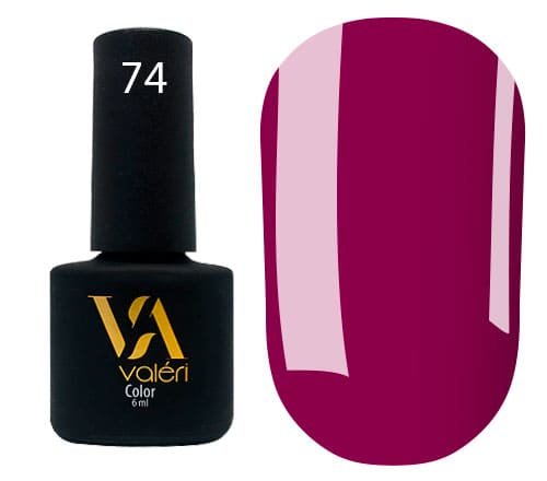 Гель-лак Valeri color №074 (Ягодный, эмаль), 6 ml