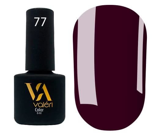 Гель-лак Valeri color №077 (Баклажан, эмаль), 6 ml