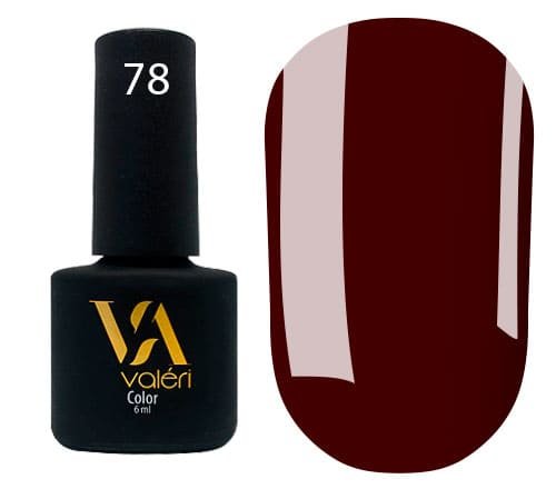 Гель-лак Valeri color №078 (Темний шоколад, емаль), 6 ml