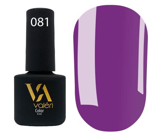 Гель-лак Valeri color №081 (Бузковий, емаль), 6 ml