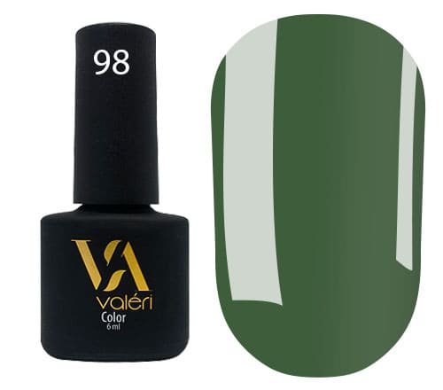 Гель-лак Valeri color №098 (Зеленый, эмаль), 6 ml