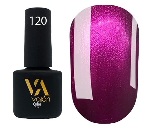 Гель-лак Valeri color №120 (Фіолетовий з перламутром), 6 ml