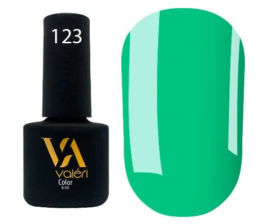 Гель-лак Valeri color №123 (Яскравий світло-зелений, емаль), 6 ml