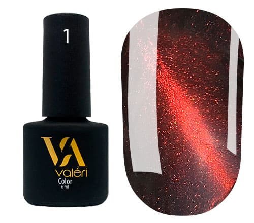 Гель-лак Valeri Cat Eyes №01 (Червоний, котяче око), 6 ml