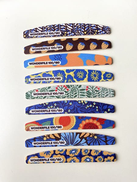 Пилка Wonderfile "Півмісяць" з принтом на дерев'яній основі на піні 100/180