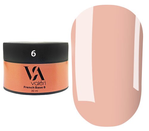 Кольорова база Valeri French base №006 (Бежевий, напівпрозорий), 30 мл