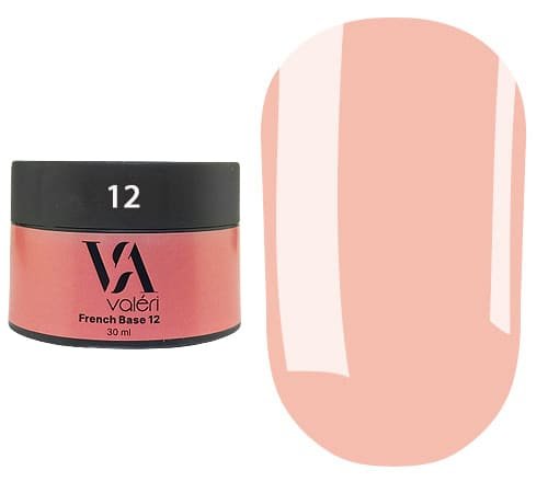 Кольорова база Valeri French base №012 (Рожевий, емаль), 30 мл