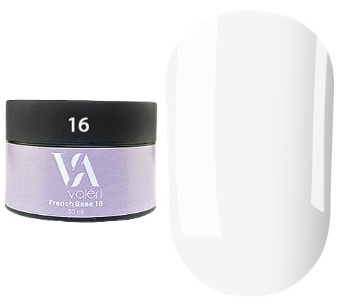 Кольорова база Valeri French base №016 (Світлий сіро-ліловий, емаль), 30 мл