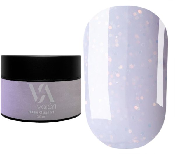 Камуфлирующая база Valeri Opal base №051 (Молочный с золотистым микроблеском), 30 мл