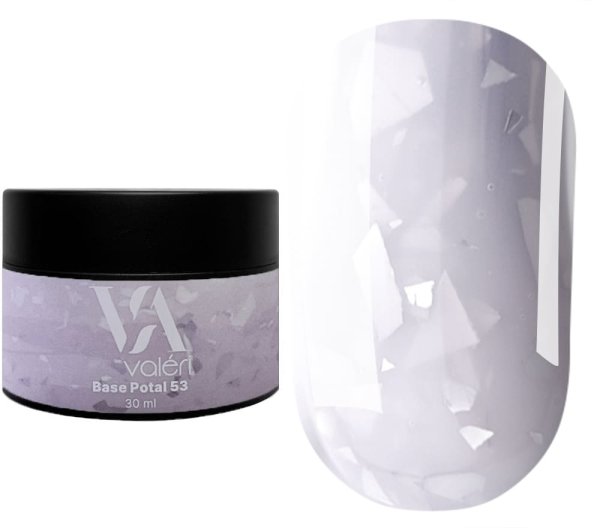 Камуфлирующая база Valeri Patal base №053 (Молочно-лиловая с серебристой поталью), 30 мл