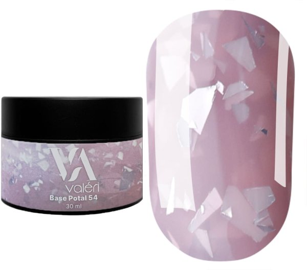 Камуфлирующая база Valeri Patal base №054 (Розово-персиковая с серебристой поталью), 30 мл