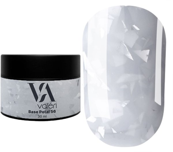 Камуфлирующая база Valeri Patal base №056 (Молочно-серый с серебристой поталью), 30 мл