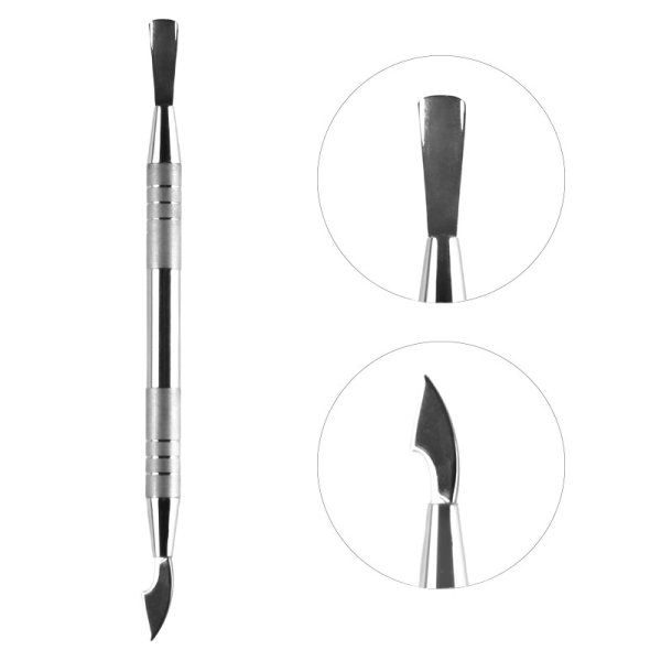 Лопатка маникюрная OLTON (округленный пушер+топорик) + чехол(кожа)