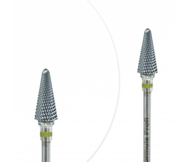 Фреза Formula Profi Твердосплавный конус скругленный желтый