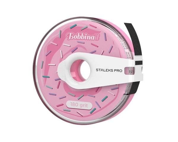 Змінний файл-стрічка в пластиковій котушці Bobbinail STALEKS PRO 180 грит (7 м) (AT-180)