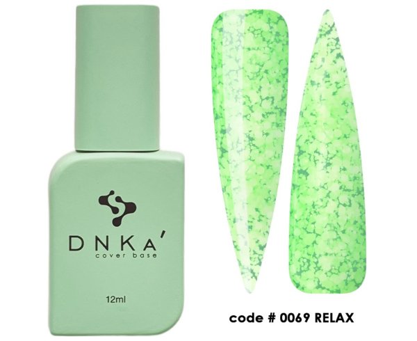 База DNKa Cover Base №0069 (Ярко-салатовая база с многоугольниками разного размера), 12 мл