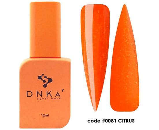 База DNKa Cover Base №0081 (Неоновый оранжевый с Поталью), 12 мл