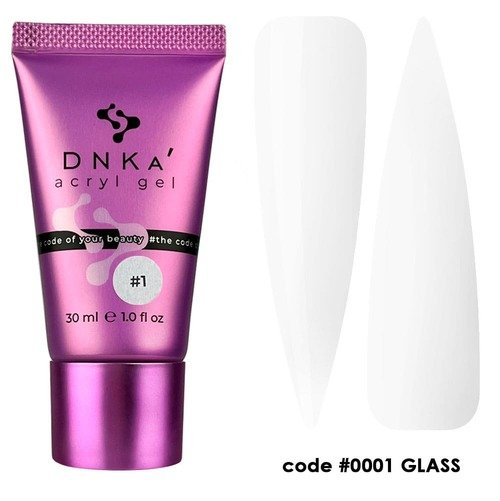Акригель DNKa Acryl Gel #0001 Glass(Tube) (Прозорий), 30 мл