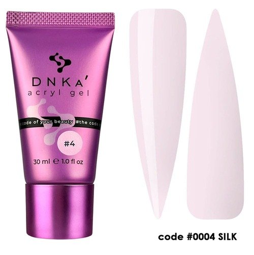 Акригель DNKa Acryl Gel #0004 Silk(Tube) (Нежно-Розовый), 30 мл