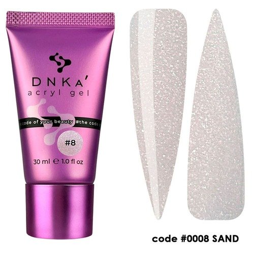 Акригель DNKa Acryl Gel #0008 Sand(Tube) (Розовый С Шимером), 30 мл