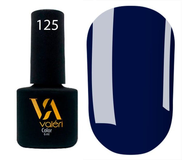 Гель-лак Valeri color №125 (Темно-синій, емаль), 6 ml