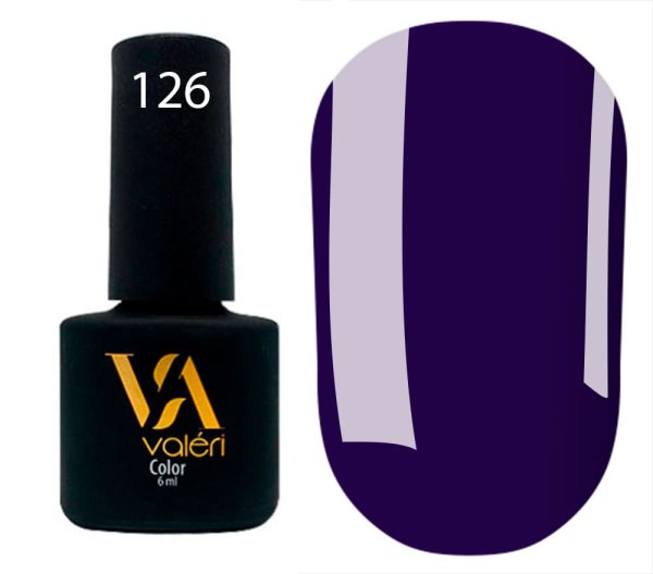 Гель-лак Valeri color №126 (Темний синьо-фіолетовий, емаль), 6 ml
