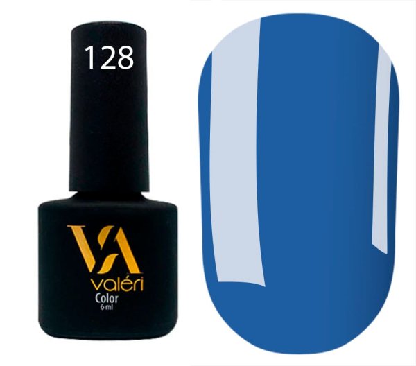 Гель-лак Valeri color №128 (Блакитний, емаль), 6 ml