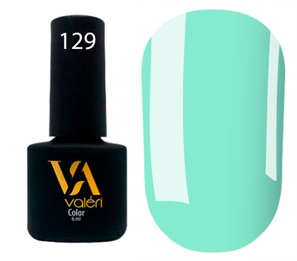 Гель-лак Valeri color №129 (Бирюзовый, эмаль), 6 ml