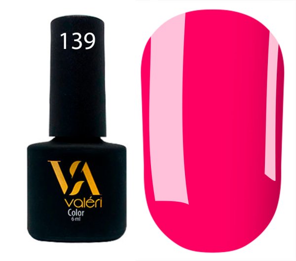 Гель-лак Valeri color №139 (Малиновый, эмаль), 6 ml