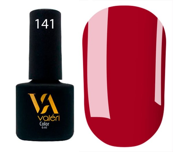 Гель-лак Valeri color №141 (Красный, эмаль), 6 ml