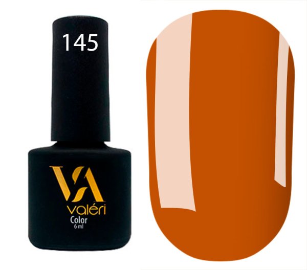 Гель-лак Valeri color №145 (Пастельний помаранчевий, емаль), 6 ml
