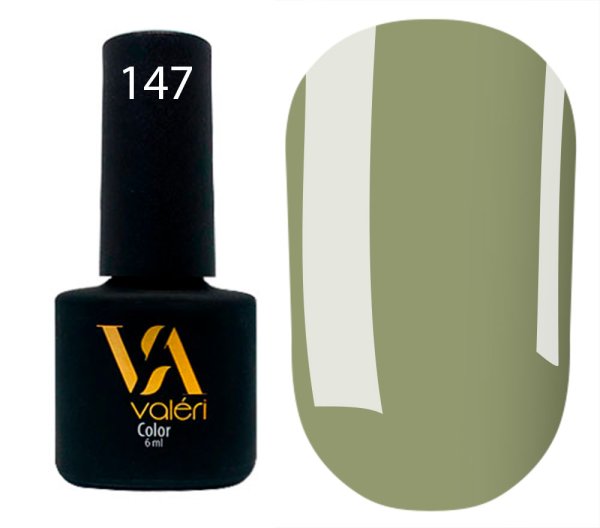Гель-лак Valeri color №147 (Серо-оливковый, эмаль), 6 ml