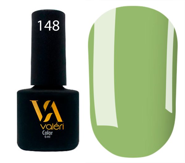 Гель-лак Valeri color №148 (Світлий зелено-оливковий, емаль), 6 ml