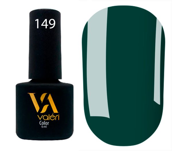 Гель-лак Valeri color №149 (Холодний темно-зелений, емаль), 6 ml