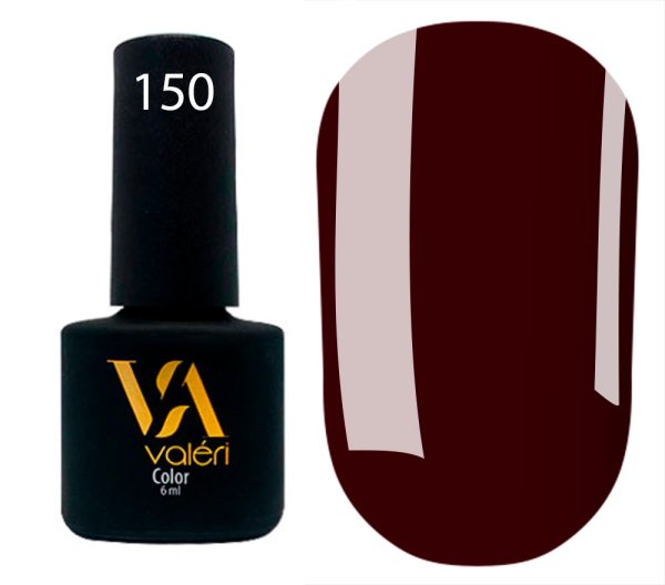 Гель-лак Valeri color №150 (Бордово-винний, емаль), 6 ml