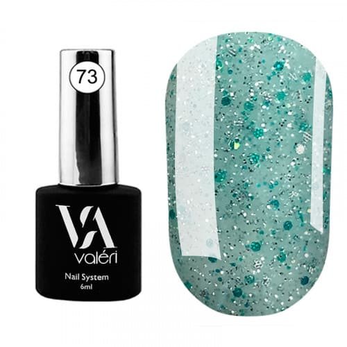 Цветная база Valeri Flash base №073 (Cветоотражающая, бирюзовая), 6 мл